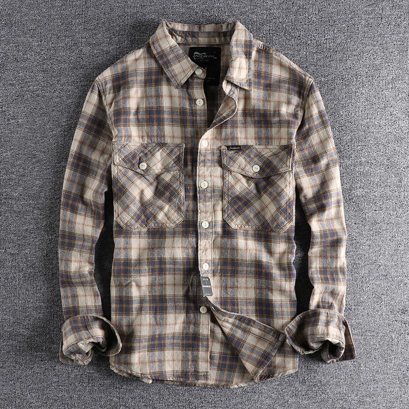 Flannel Shirt Lined - Spring and Autumn New Fashion Trend