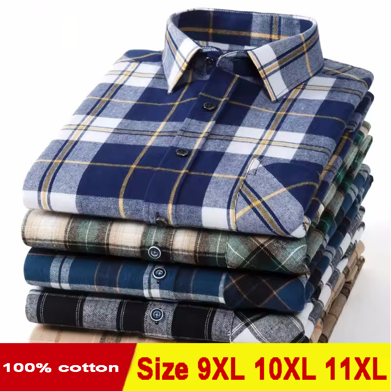Size 11XL 10XL 9XL Fashion Fla - огляд і ціна Flannel Shirt Lined
