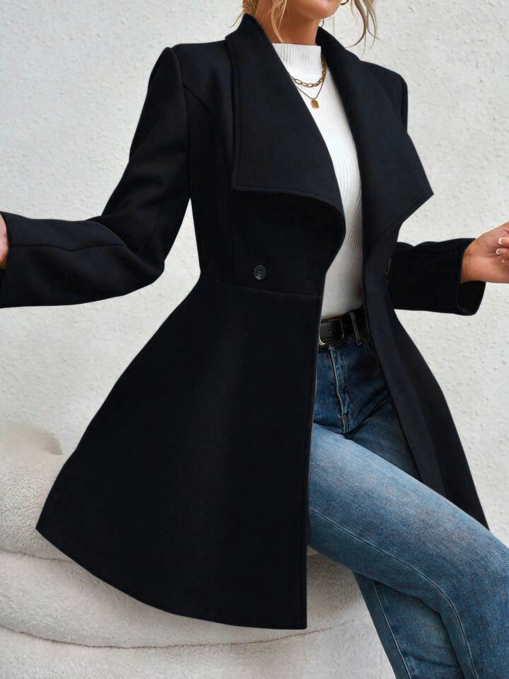 Autumn Winter Fashionable Notc - огляд і ціна Wool Coat Peacoat