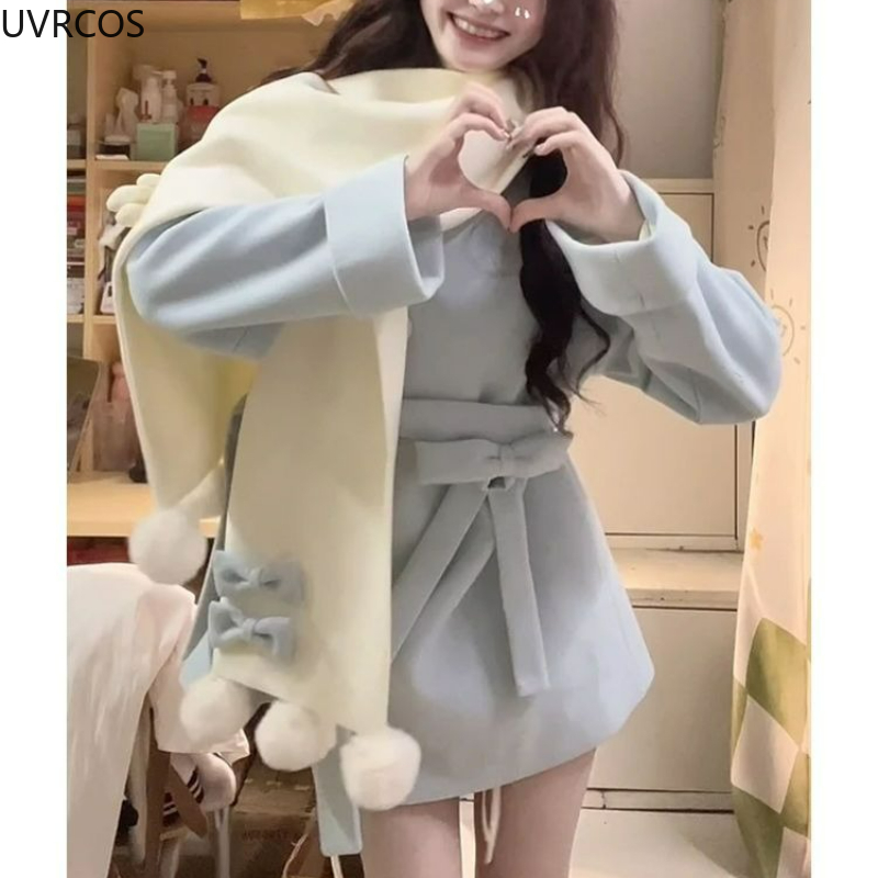 Autumn Winter Japanese Preppy  - огляд і ціна Wool Coat Peacoat