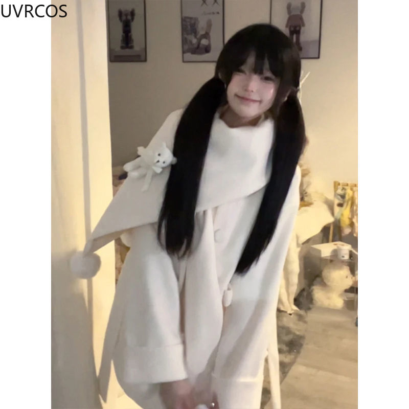 Autumn Winter Japanese Preppy  - огляд і ціна Wool Coat Peacoat