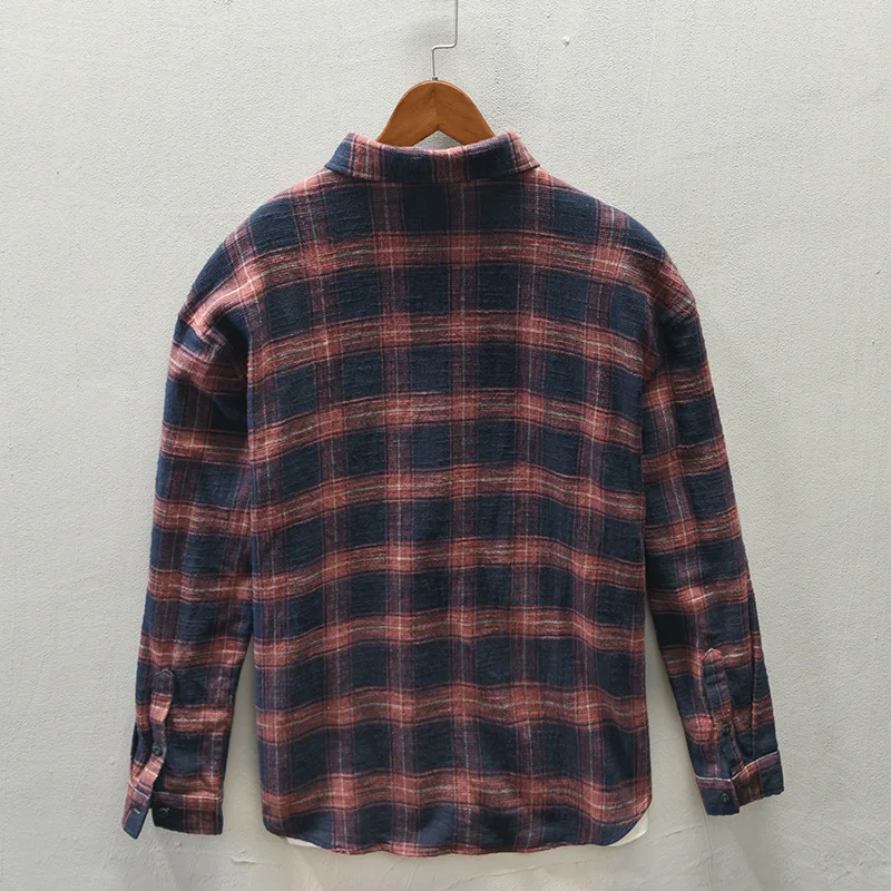 Spring and Autumn New Men 100% - огляд і ціна Flannel Shirt Lined