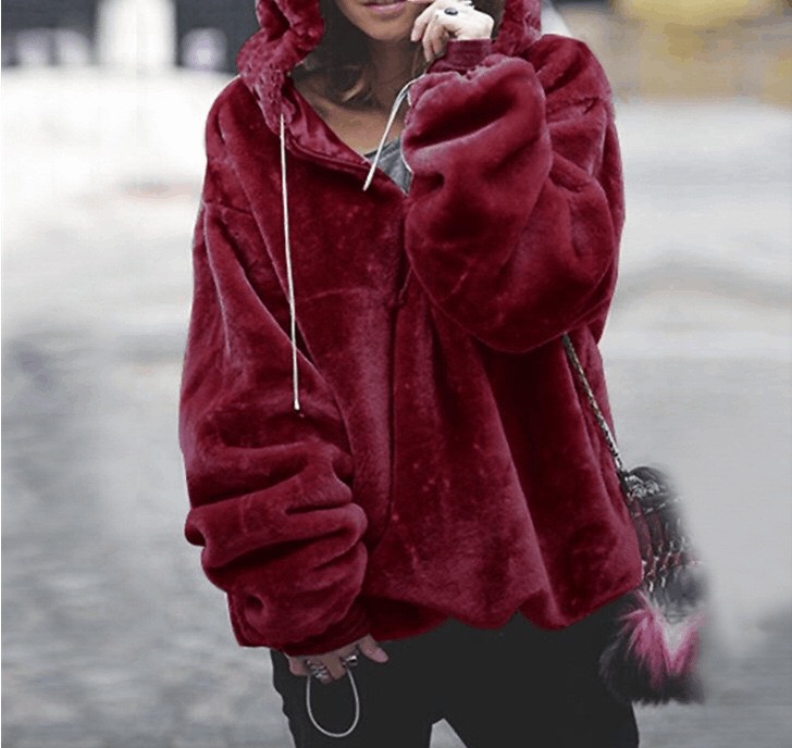 Women's Faux Fur Coat autumn w - огляд і ціна Wool Coat Peacoat