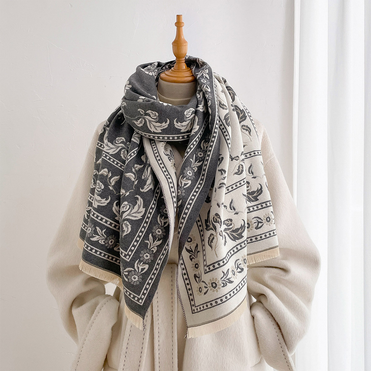Women Faux Cashmere Double Sid - огляд і ціна Wool Scarf Men