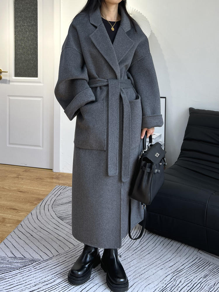 High-end Bathrobe Double-sided - огляд і ціна Wool Coat Peacoat