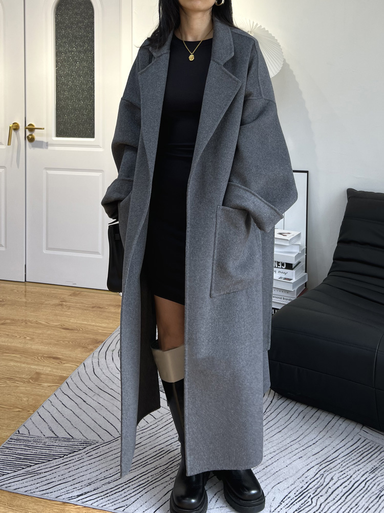 High-end Bathrobe Double-sided - огляд і ціна Wool Coat Peacoat